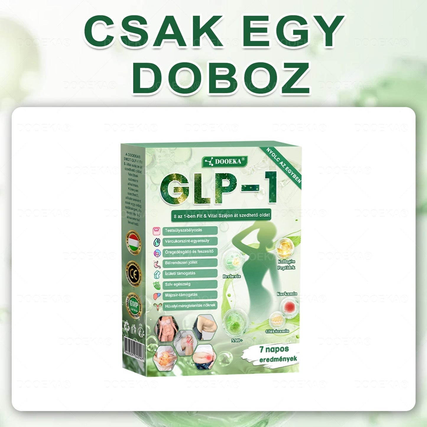 DOOEKA® GLP-1 8 az 1-ben Fit & Vital Szájon át szedhető oldat – Napi egyszer, 7 nap alatt látható változás / Elhízás, szív- és érrendszeri egészség, cukorbetegség, alvási apnoe, bélrendszer egészsége, ízületi problémák és még sok más esetén🔥🔥