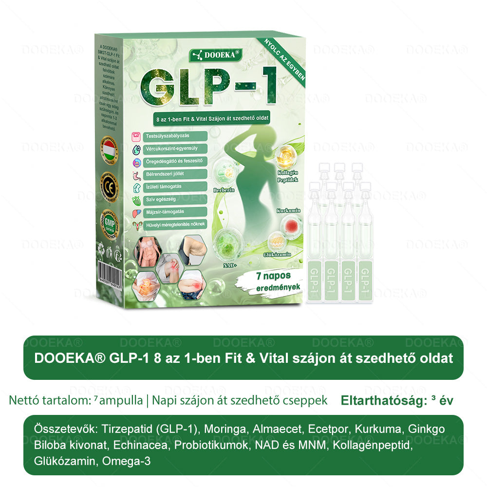 🌿DOOEKA® GLP-1 8 az 1-ben Fit & Vital Szájon át szedhető oldat – Napi egyszer, 7 nap alatt látható változás / Elhízás, szív- és érrendszeri egészség, cukorbetegség, alvási apnoe, bélrendszer egészsége, ízületi problémák és még sok más esetén✅