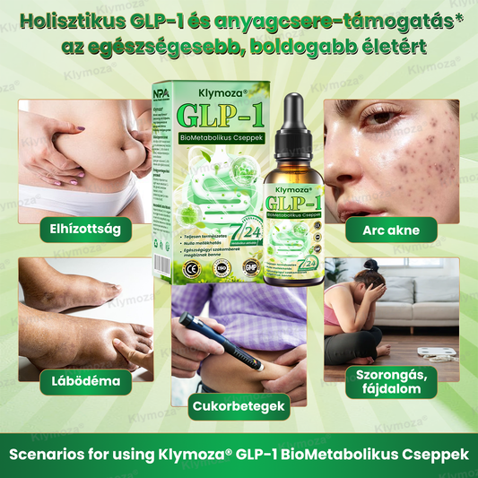 Klymoza® GLP-1 BioMetabolikus Cseppek 🏆(Élelmiszeripari zsírégető – Az Elhízási Társaság fejlesztette)